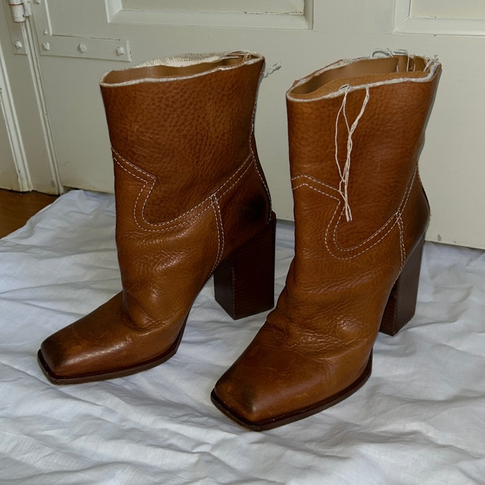 Saint Laurent distressed leather boots